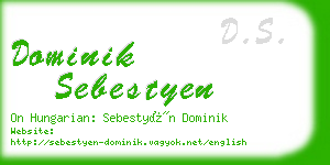 dominik sebestyen business card